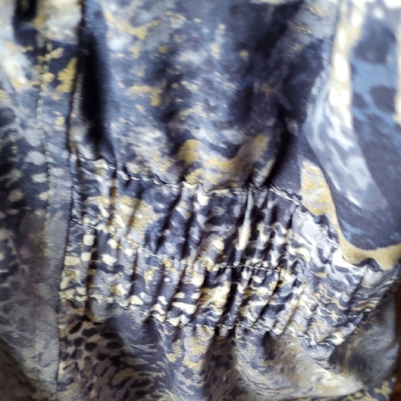 Chico's Blue Utility Jacket with Versatile Designgold Mettalic Accents - Picture 14 of 15